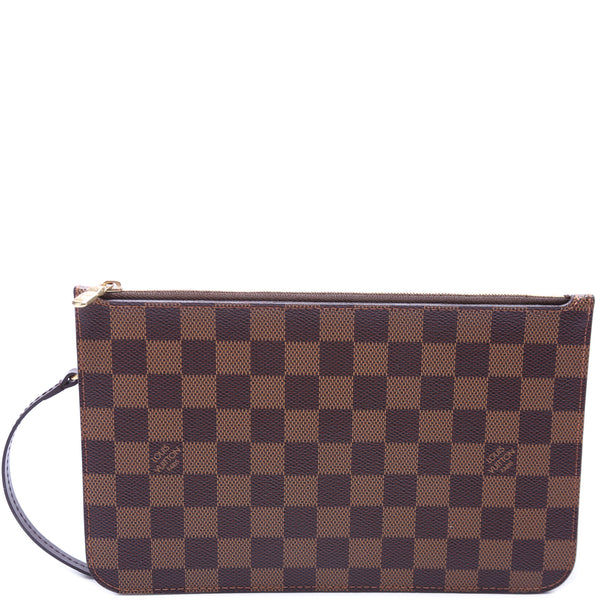 Louis Vuitton Neverfull Damier Ebene Pochette Wristlet Pouch