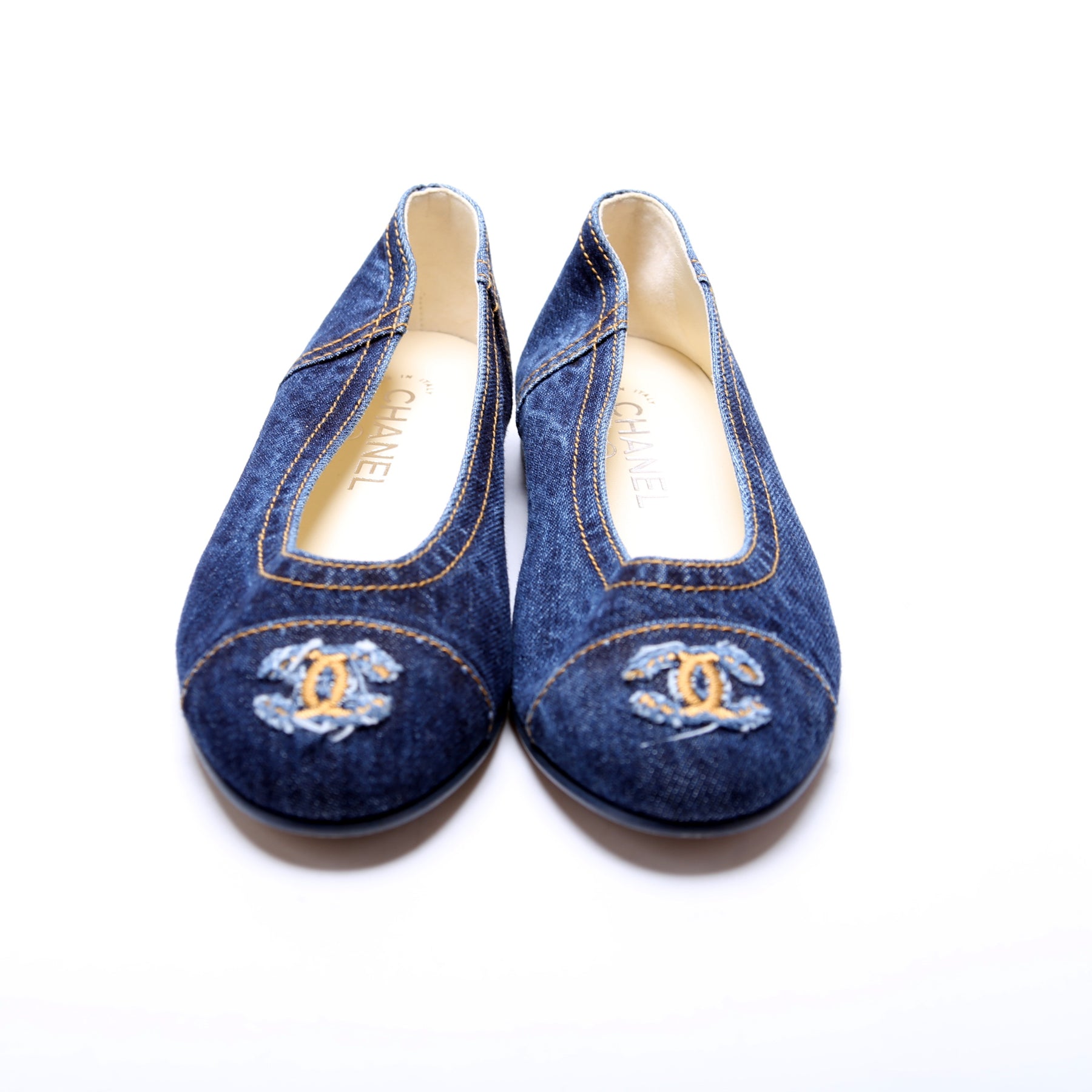 CC Denim Ballet Flats Size 38 – Keeks Designer Handbags