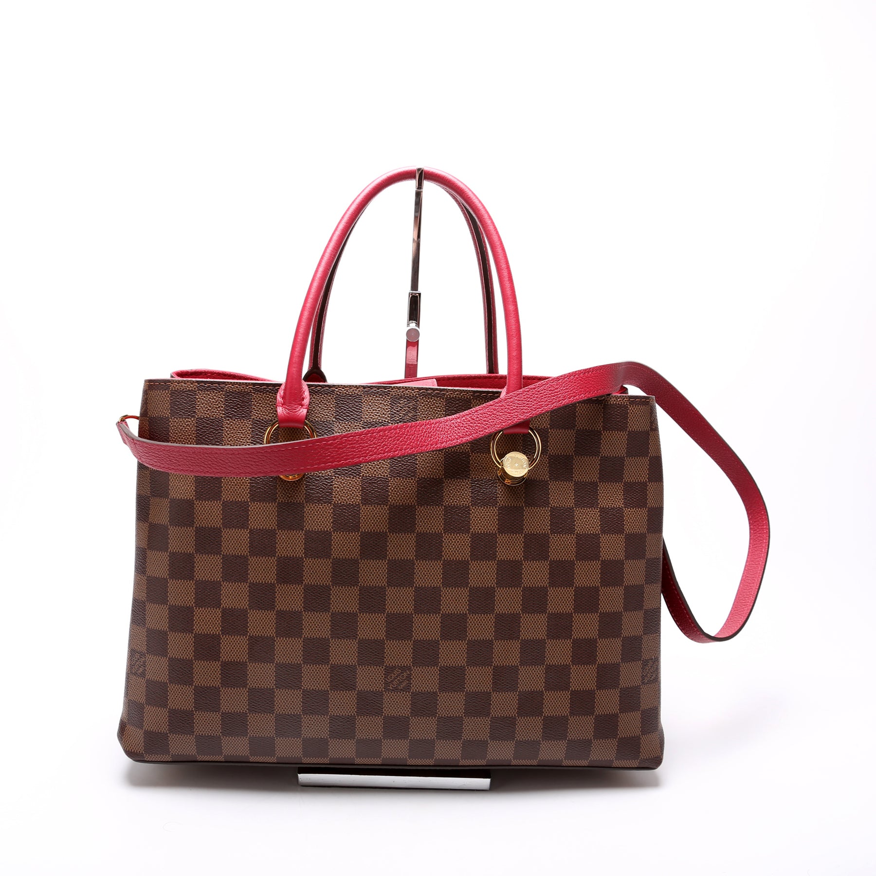 Louis Vuitton Riverside Tote Damier Ebene Fuchsia Bag, Luxury
