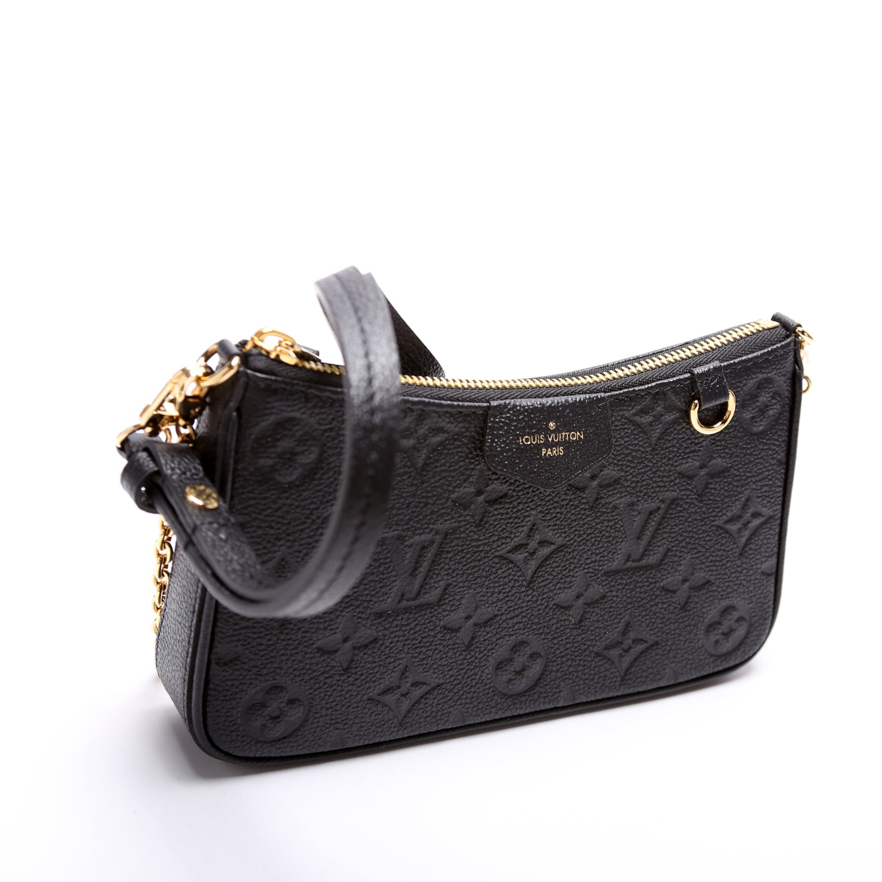 Louis Vuitton Black Monogram Leather Empreinte Easy Pouch on Strap