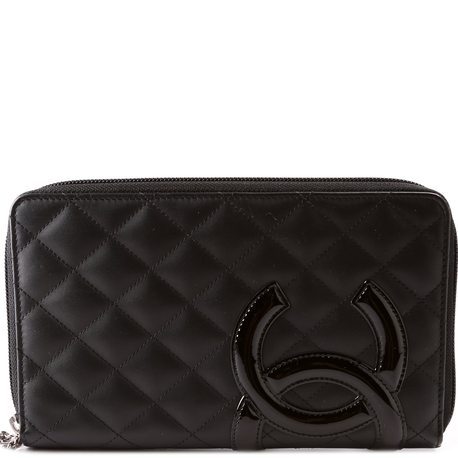 Chanel Black Quilted Leather Cambon Ligne Zippy Organizer Wallet Chanel