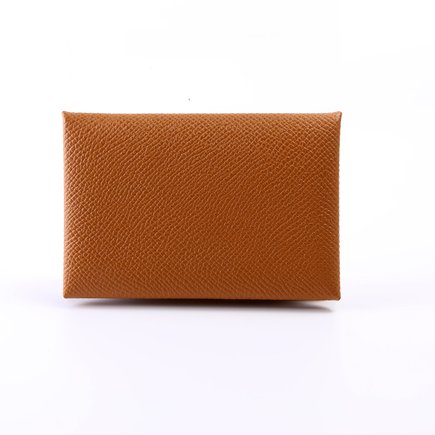 Hermes Gold Epsom Leather Calvi Card Holder