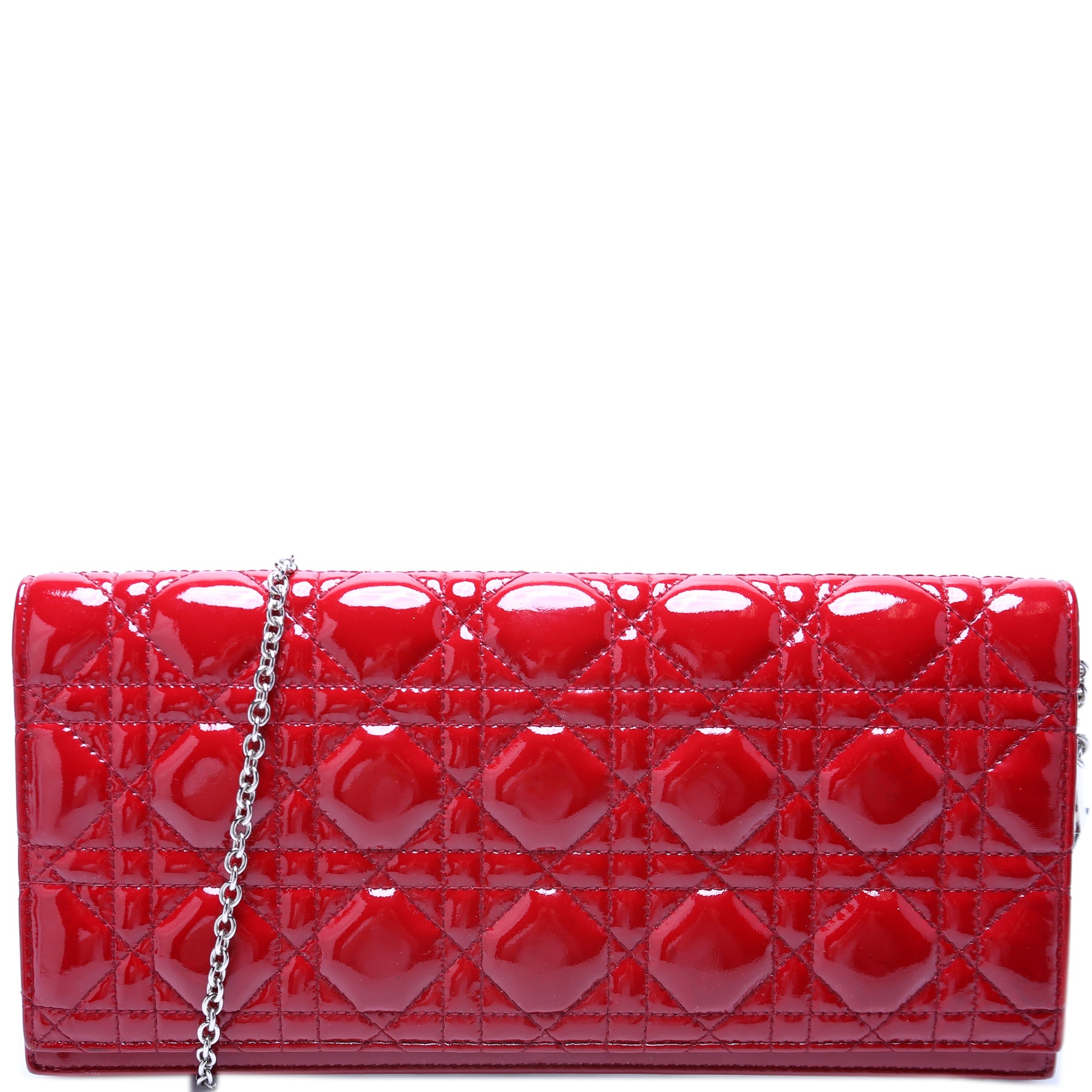 Lady Dior Long Pouch Clutch Patent Cannage