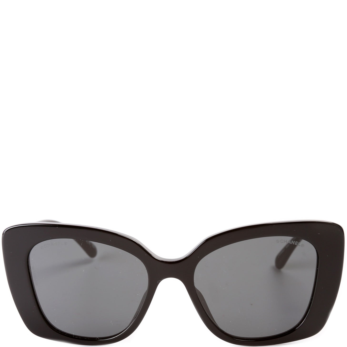Chanel+5422B+1026%2FS4+Women%27s+Black+Cat+Eye+Sunglasses+Shades+