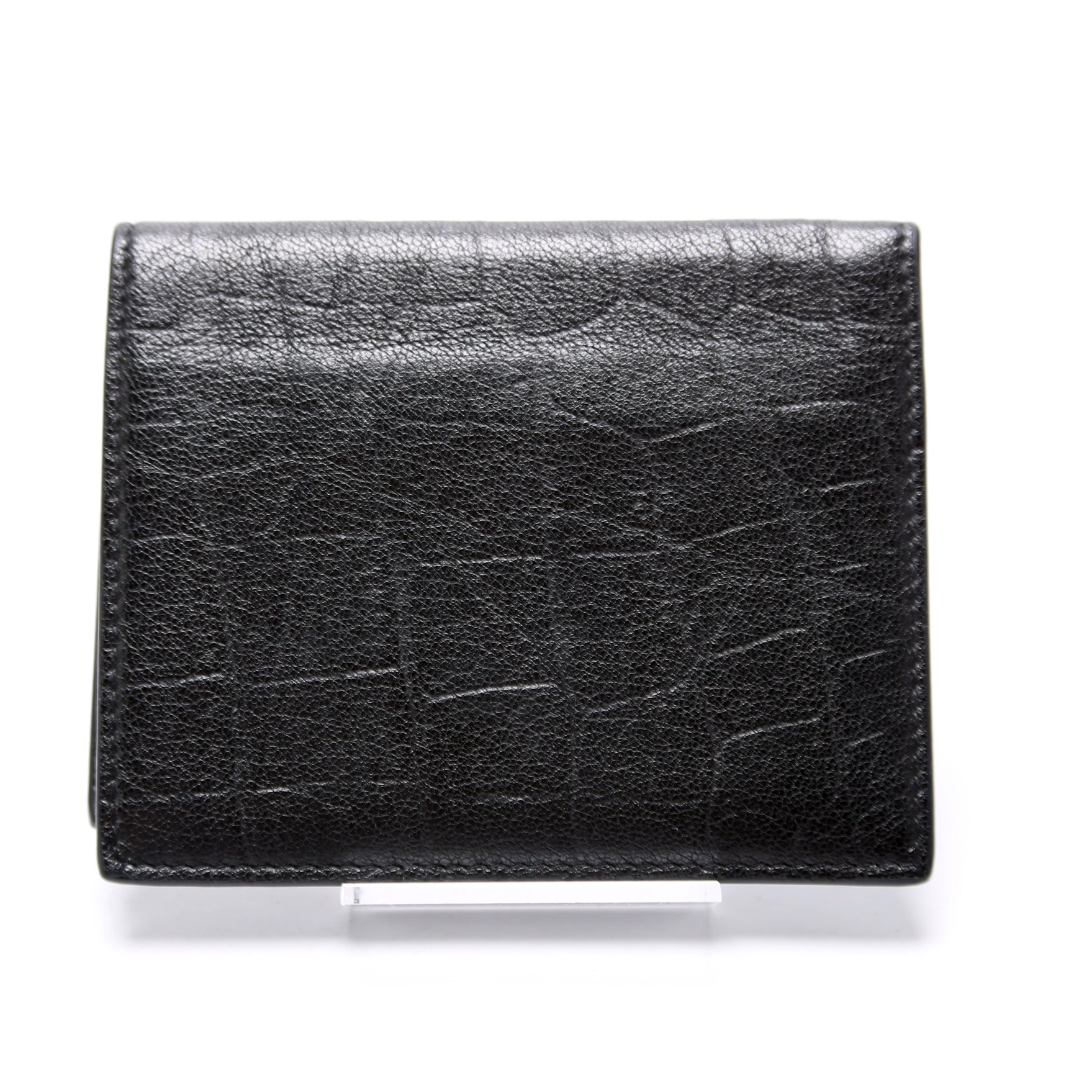 East/West Croc Embossed Leather Bifold Wallet