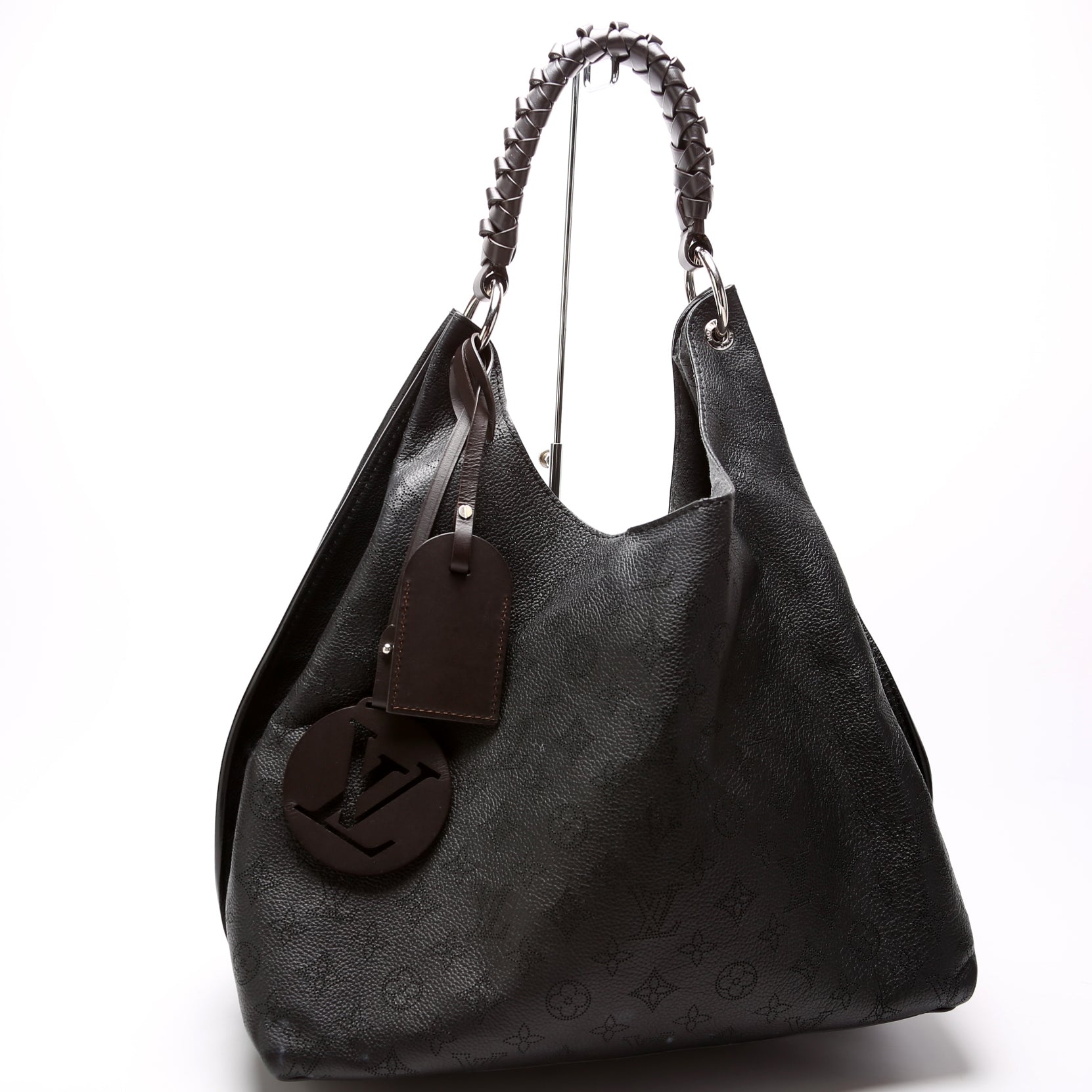 Louis Vuitton Carmel Hobo Bag in Black and Purple Color Mahina