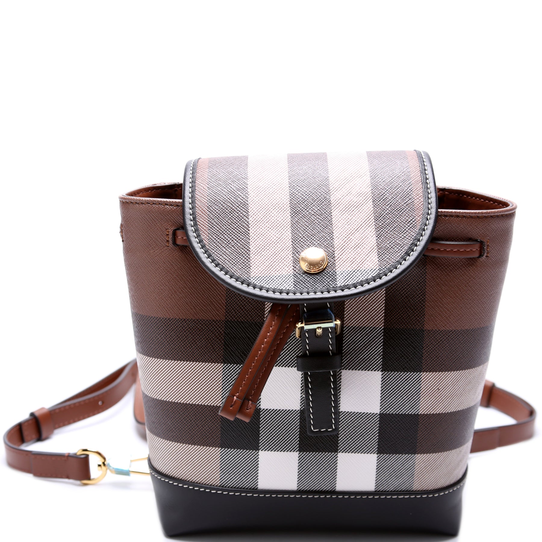 burberry mini check canvas backpack Check Coated Canvas Micro Backpack