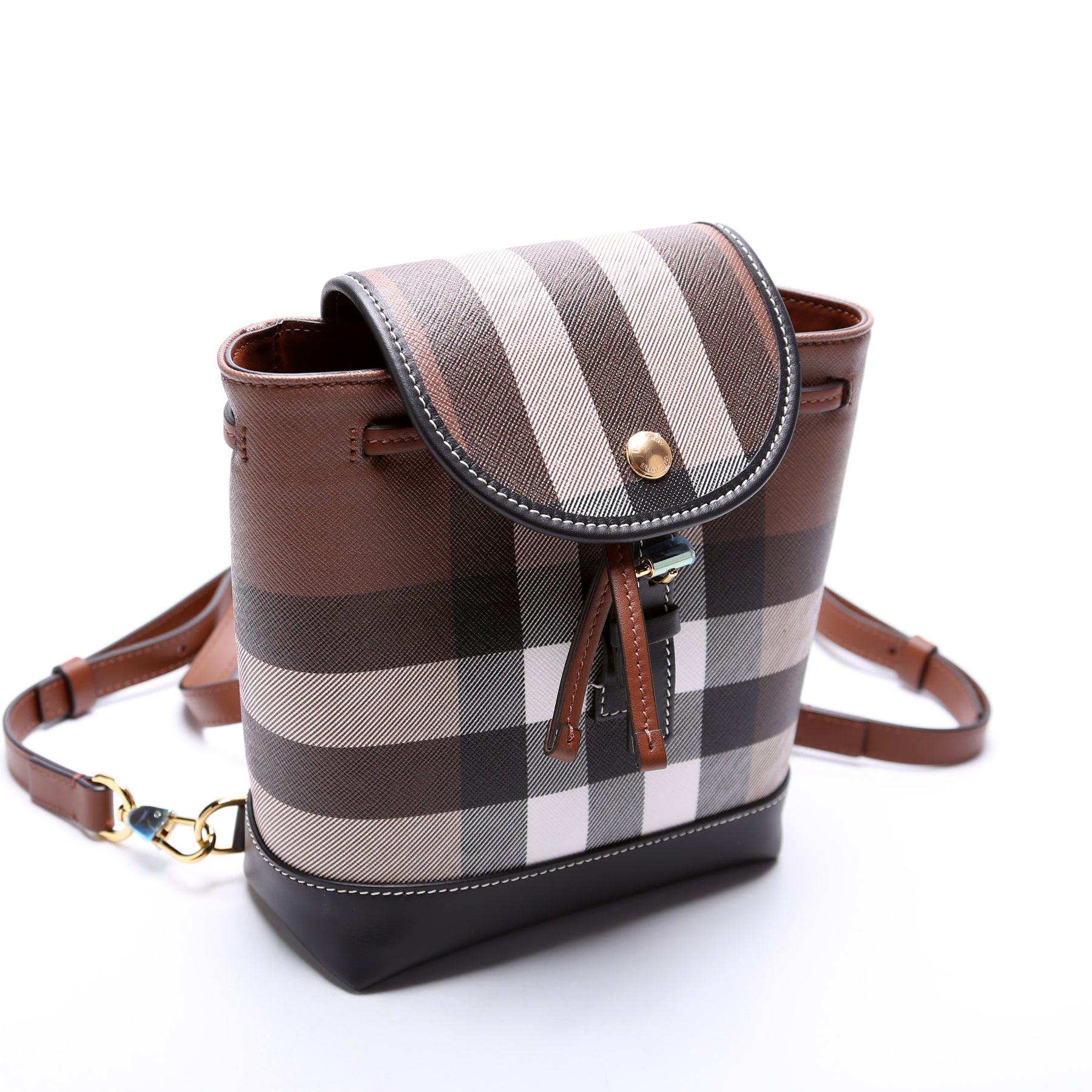 burberry micro check leather backpack Check Coated Canvas Micro Backpack