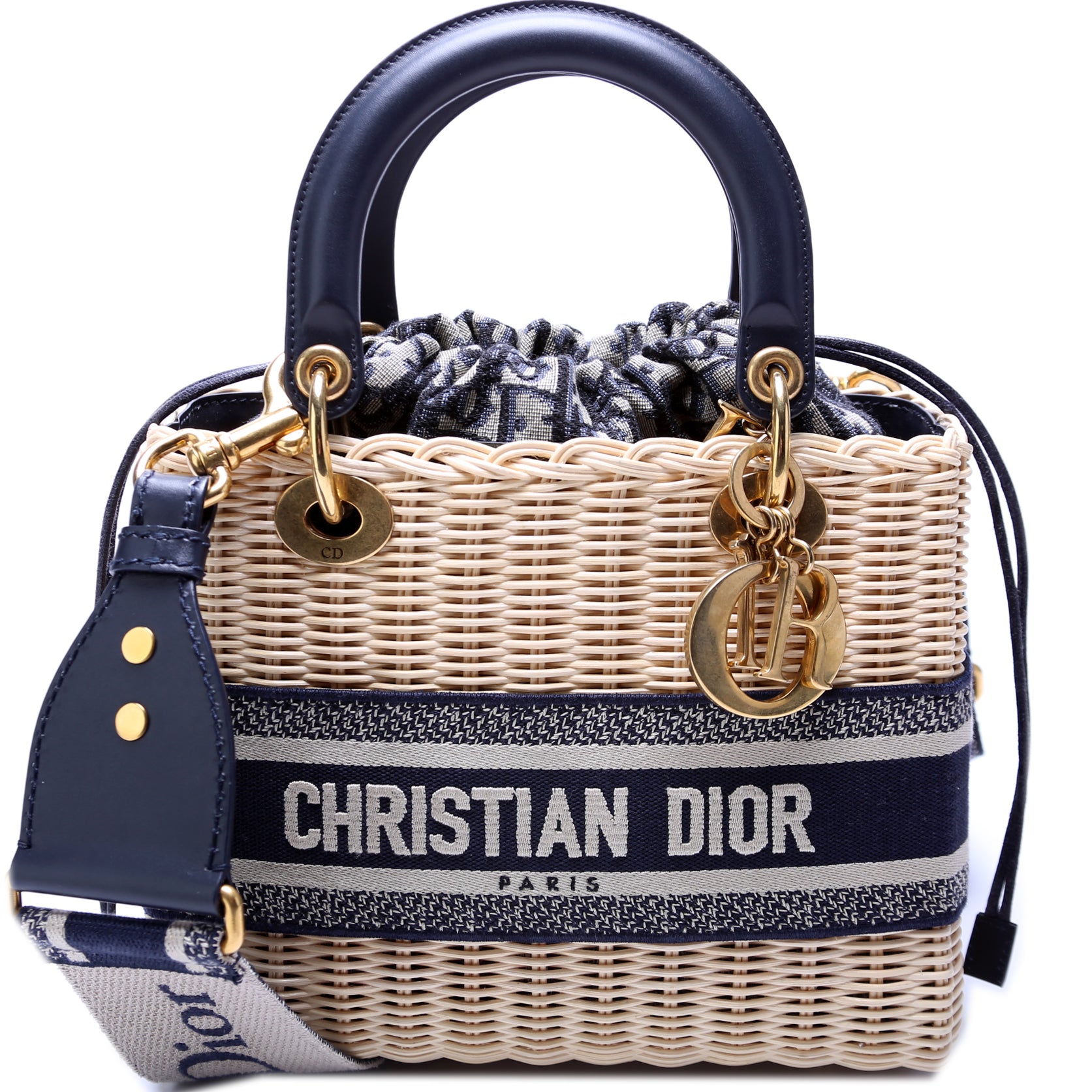Handbags  Dior Womens Mini Lady Dior Bag Natural Wicker And