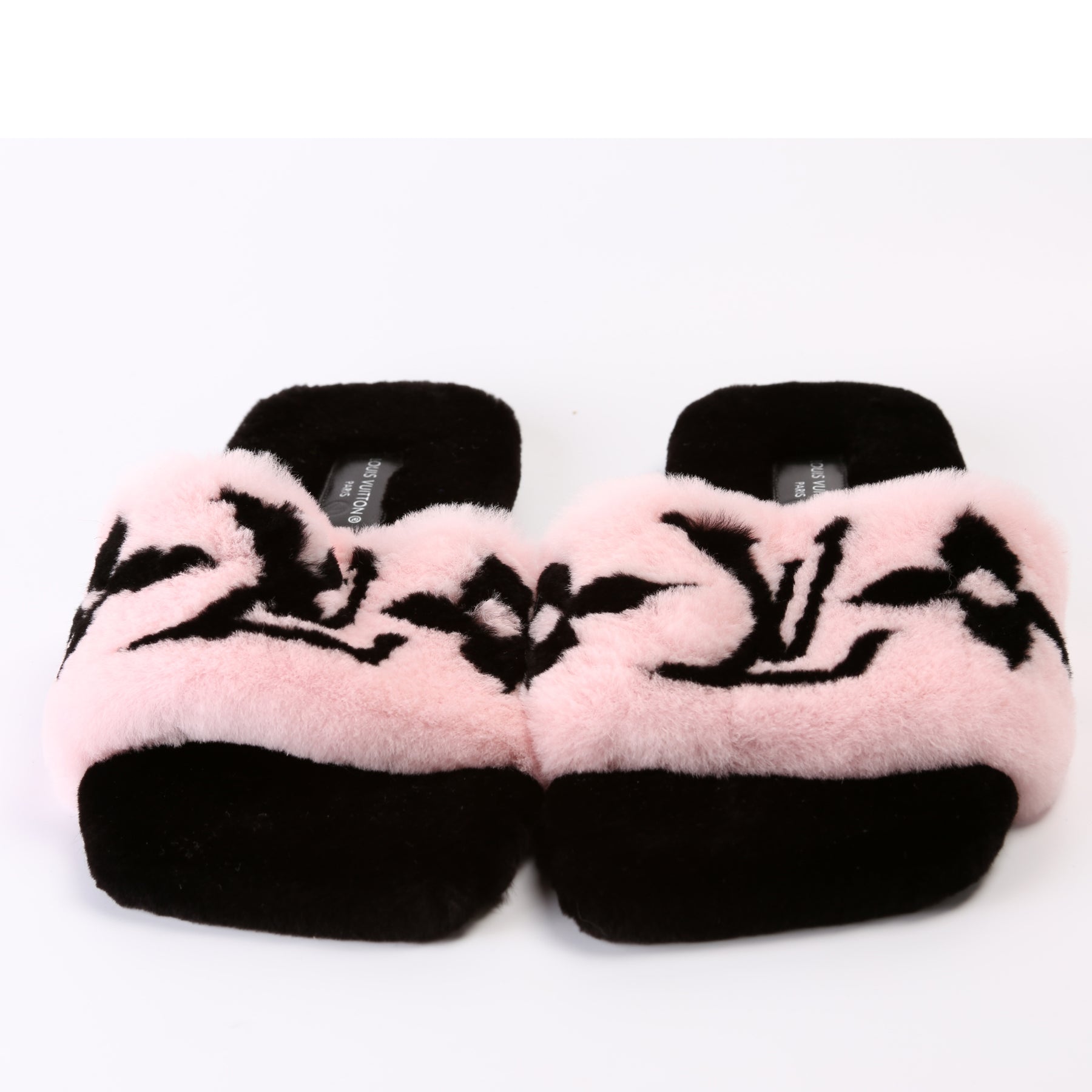 Louis Vuitton Pink Mink Fur Slippers