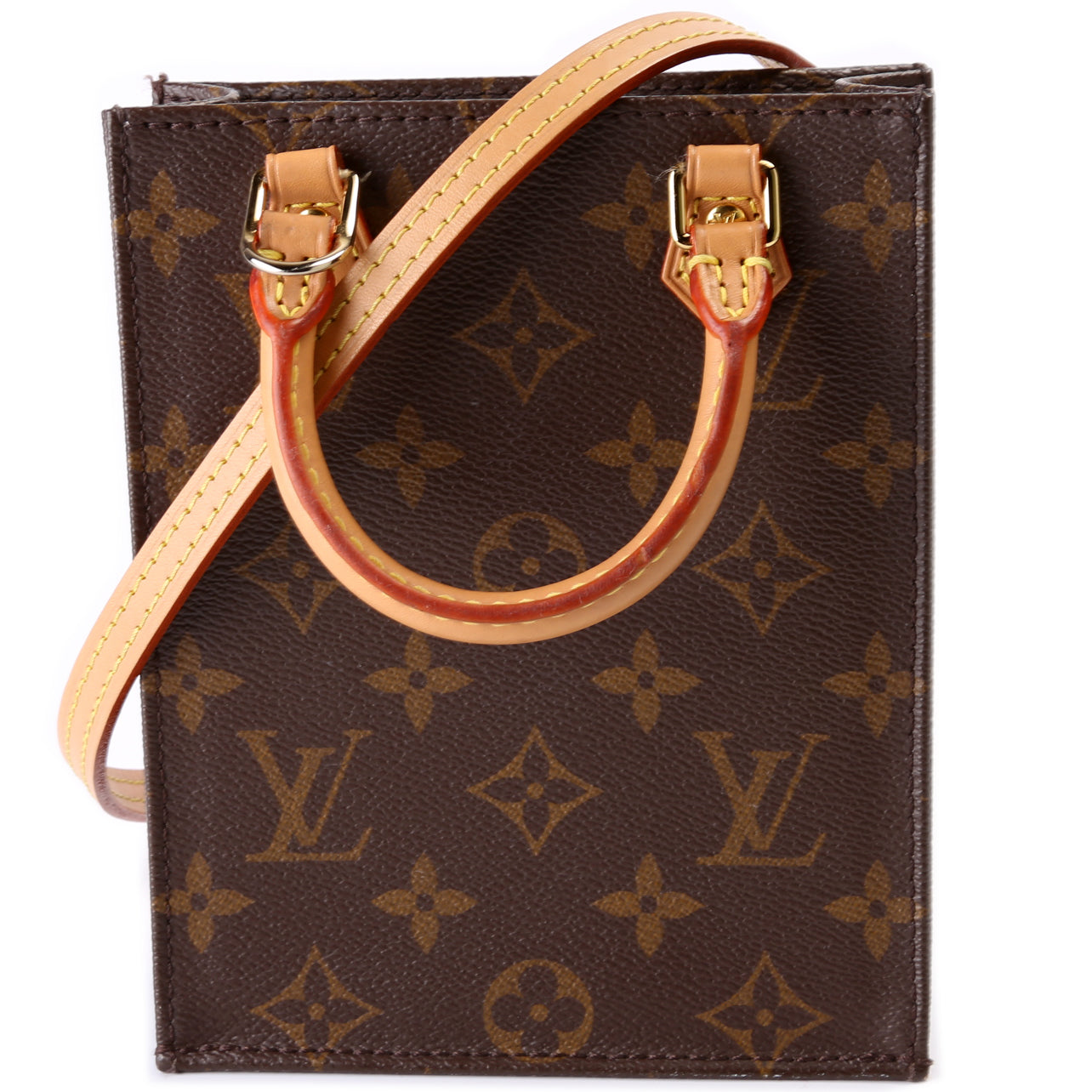Louis Vuitton Monogram Petit Sac Plat - Brown Crossbody Bags