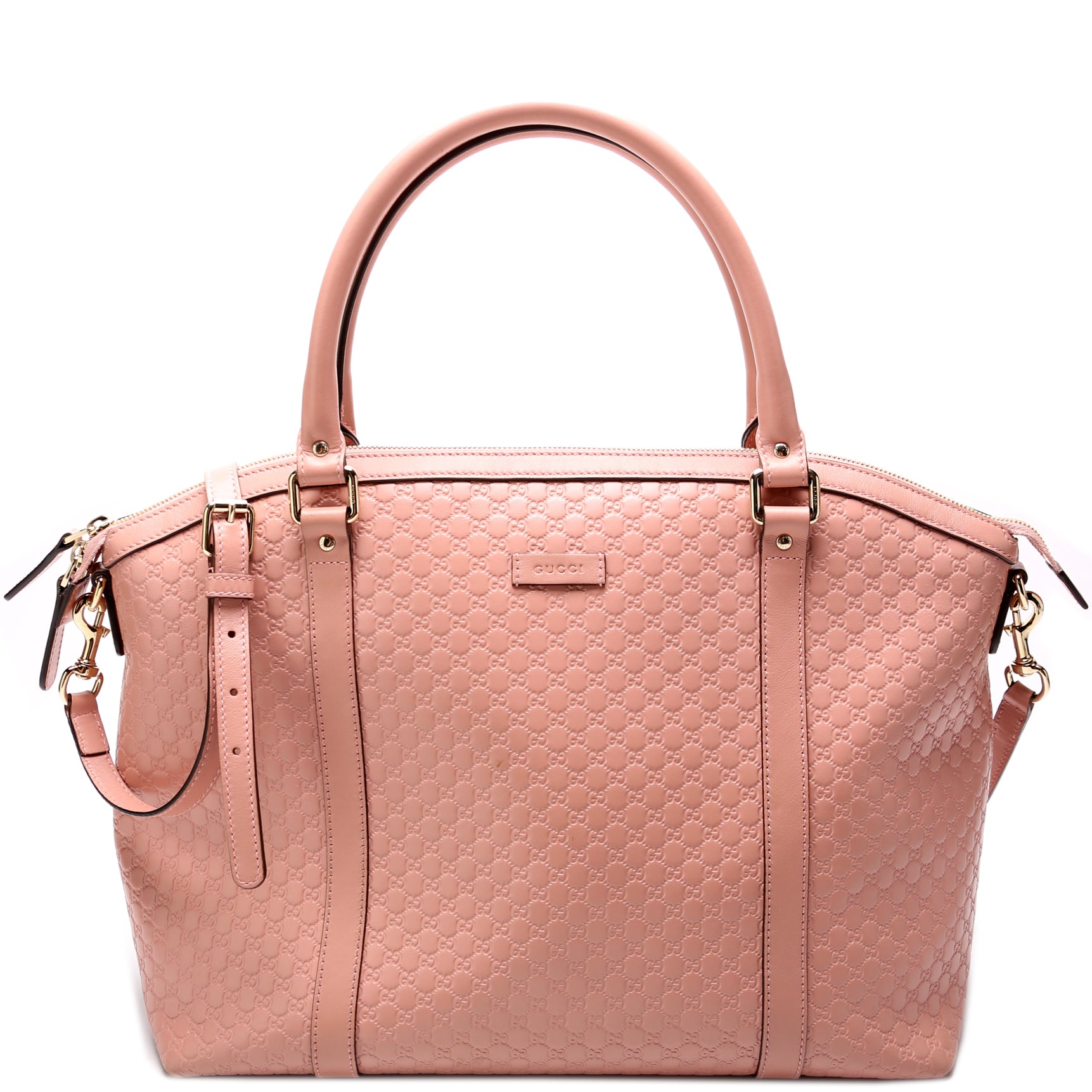 GUCCI Dome Large Microguccissima Leather Satchel Bag Soft Pink 449658