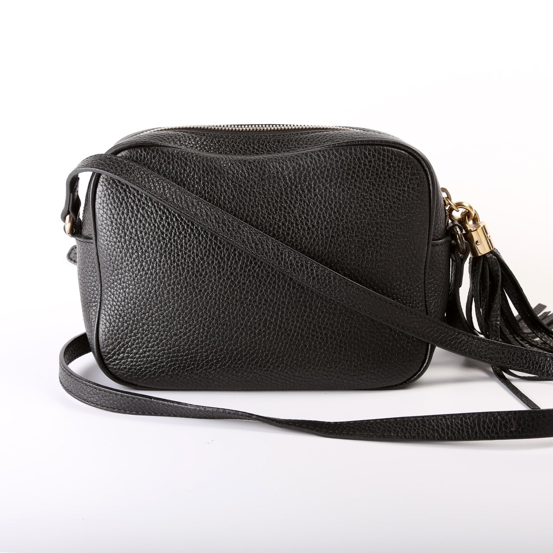 GUCCI Soho Disco Leather Crossbody Bag Black 308364