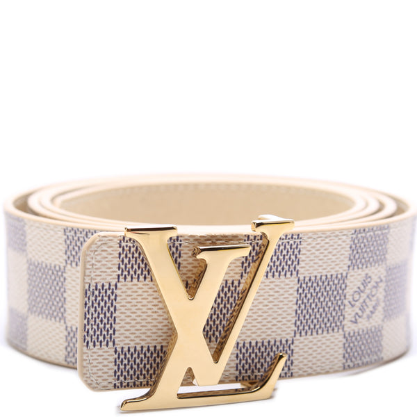 Louis Vuitton - Authenticated Initiales Belt - Cloth Beige for Women, Very Good Condition