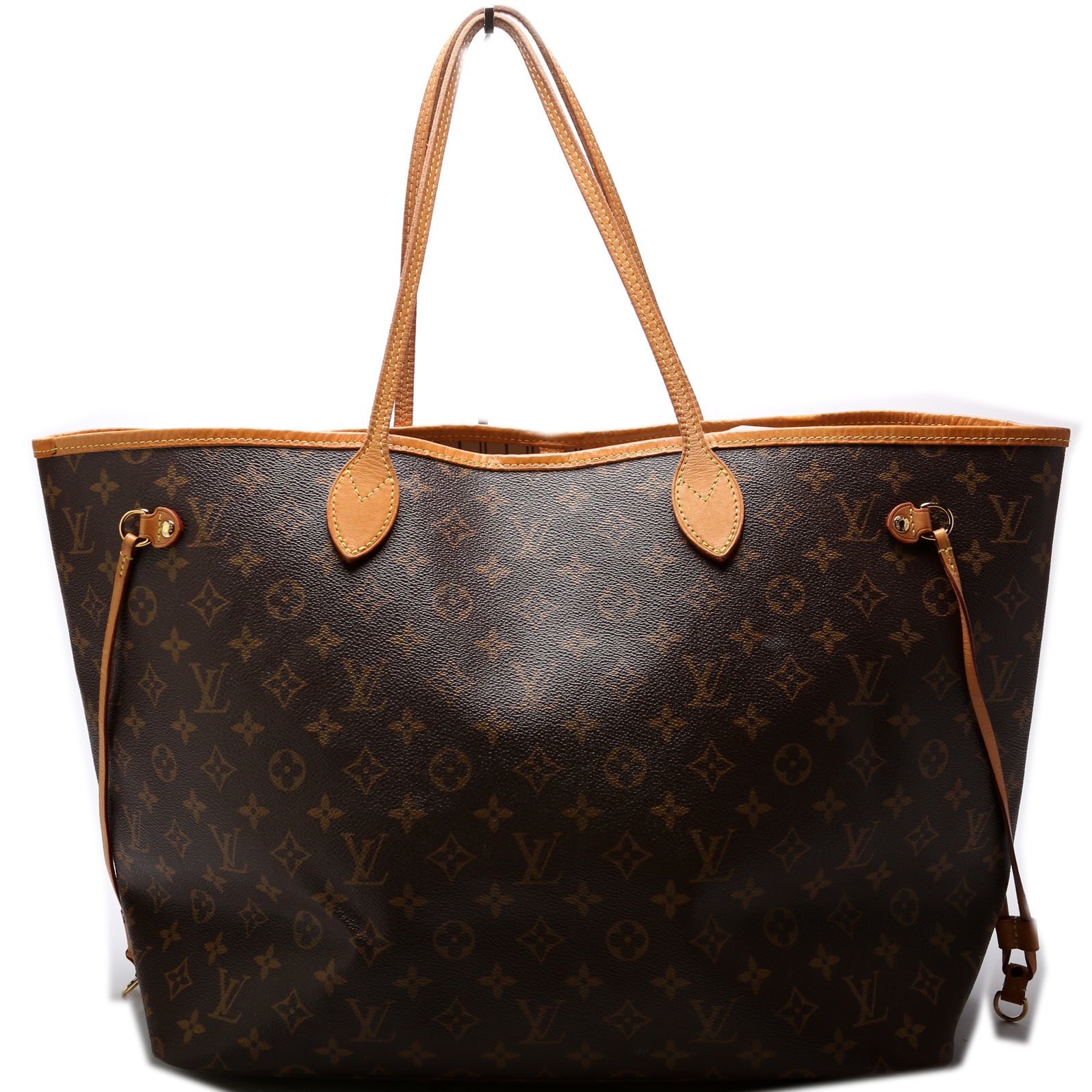 Neverfull GM Tote bag in Monogram Coated Canvas, Light Gold Hardware