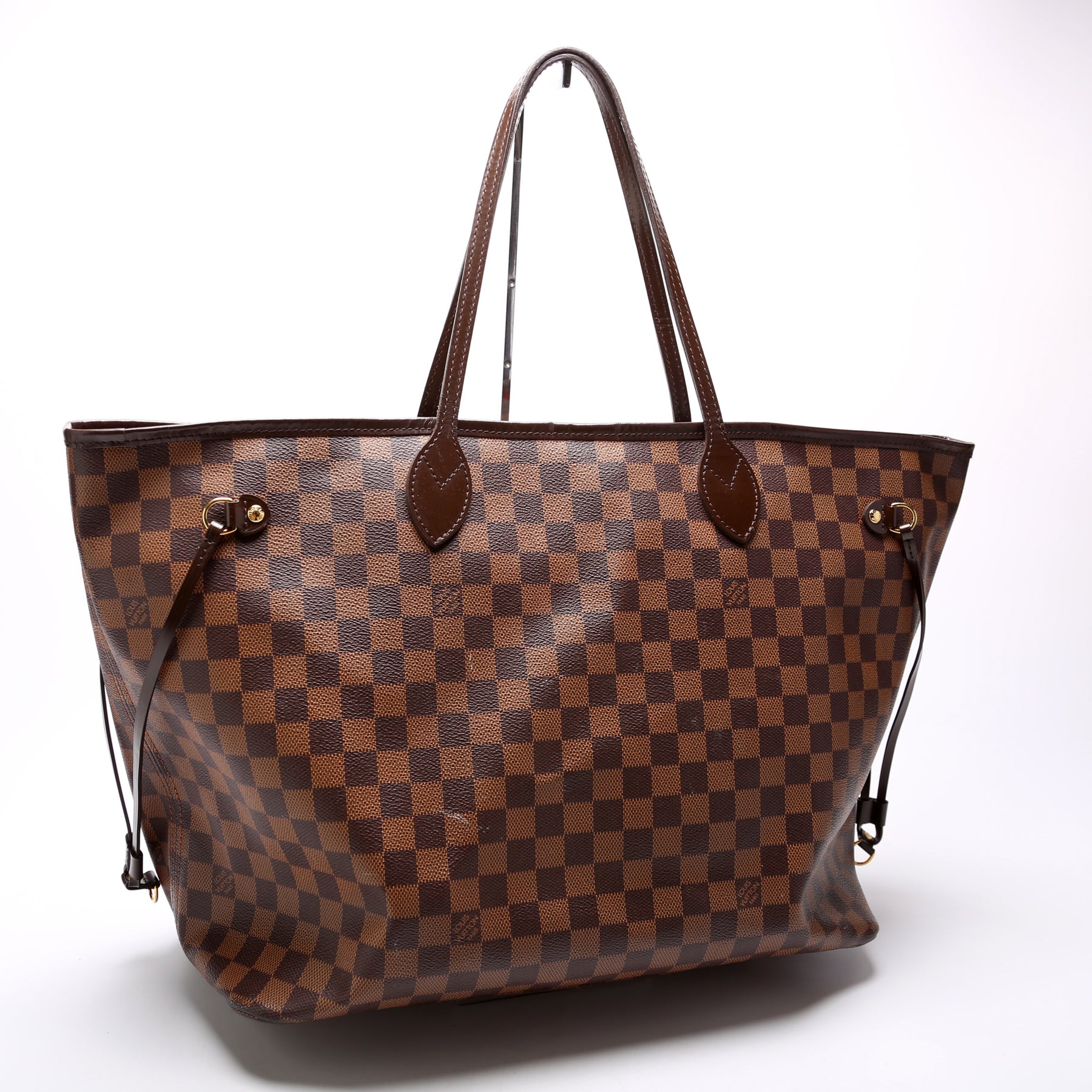 LOUIS VUITTON Neverfull GM Damier Ebene Tote Bag Brown