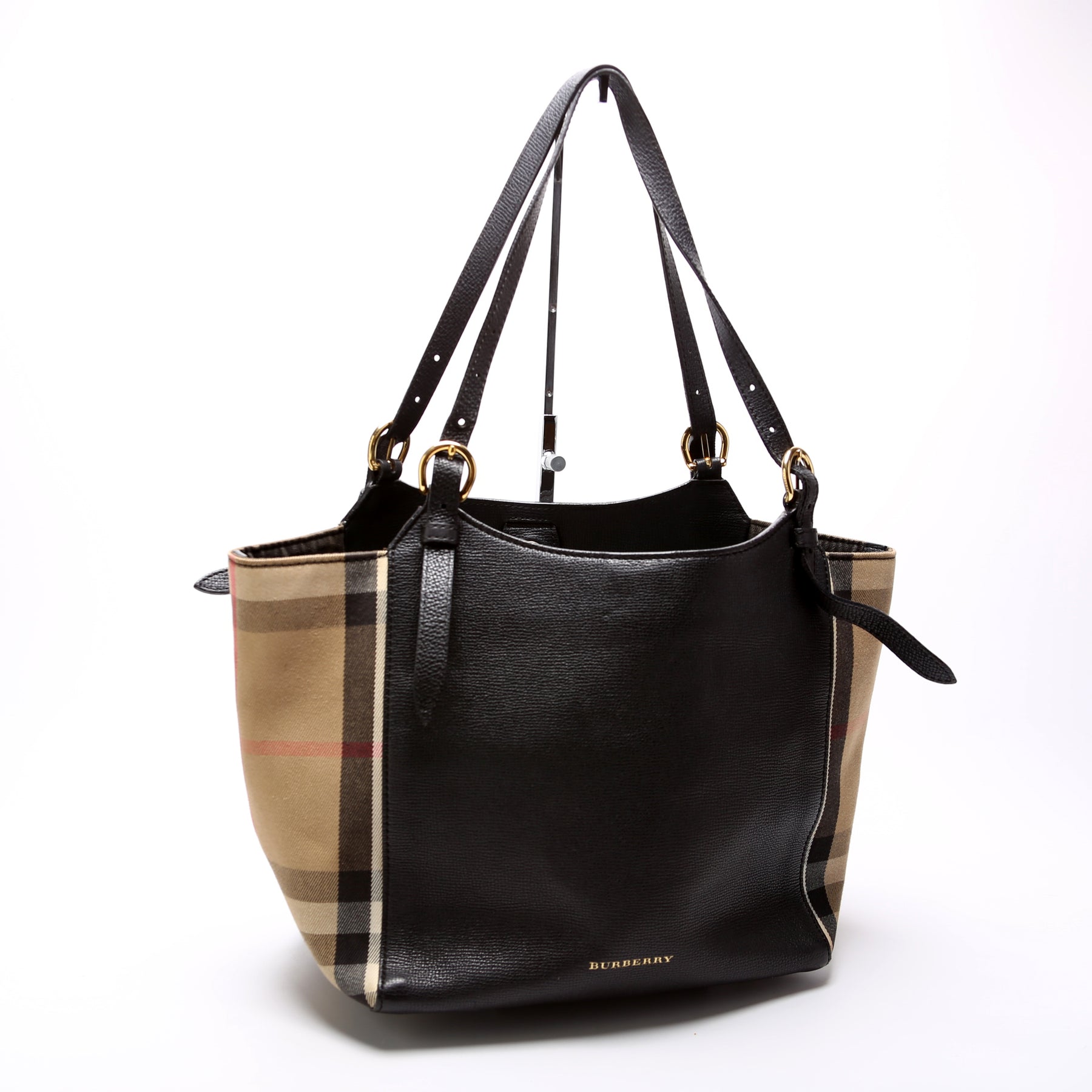 3958975 Leather/House Check Small Canterbury Tote – Keeks Designer