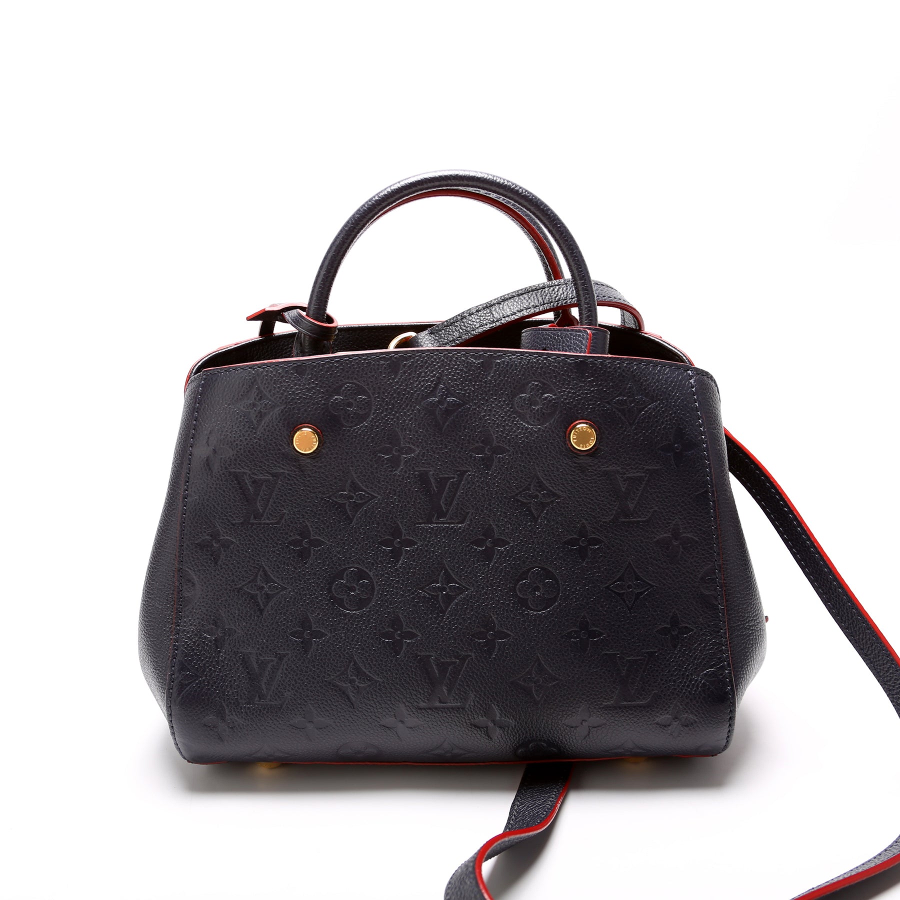 Louis Vuitton Noir Monogram Empreinte Leather Montaigne BB Bag at 1stDibs