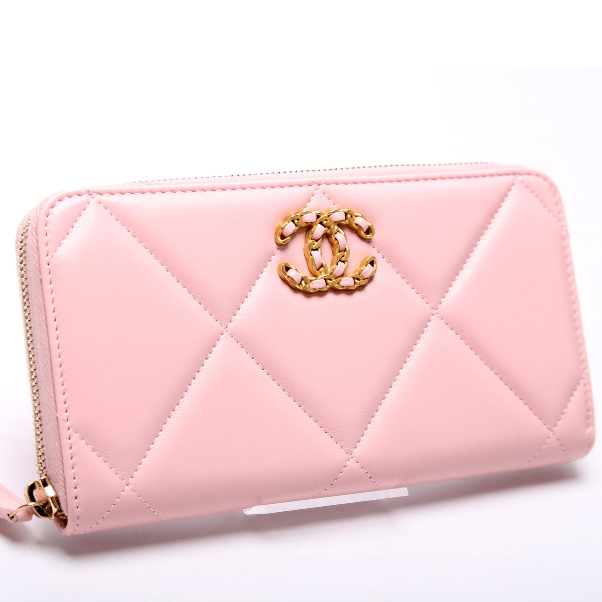 Chanel 19 Quilted Goatskin Long Zip Around Wallet