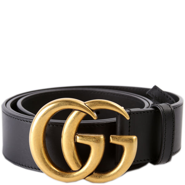Gucci Gucci Leather Belt GG Buckle Black/Gold