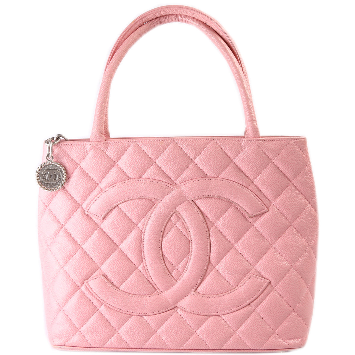 Chanel Beige Quilted Caviar Zip Medallion Tote 1cc1230