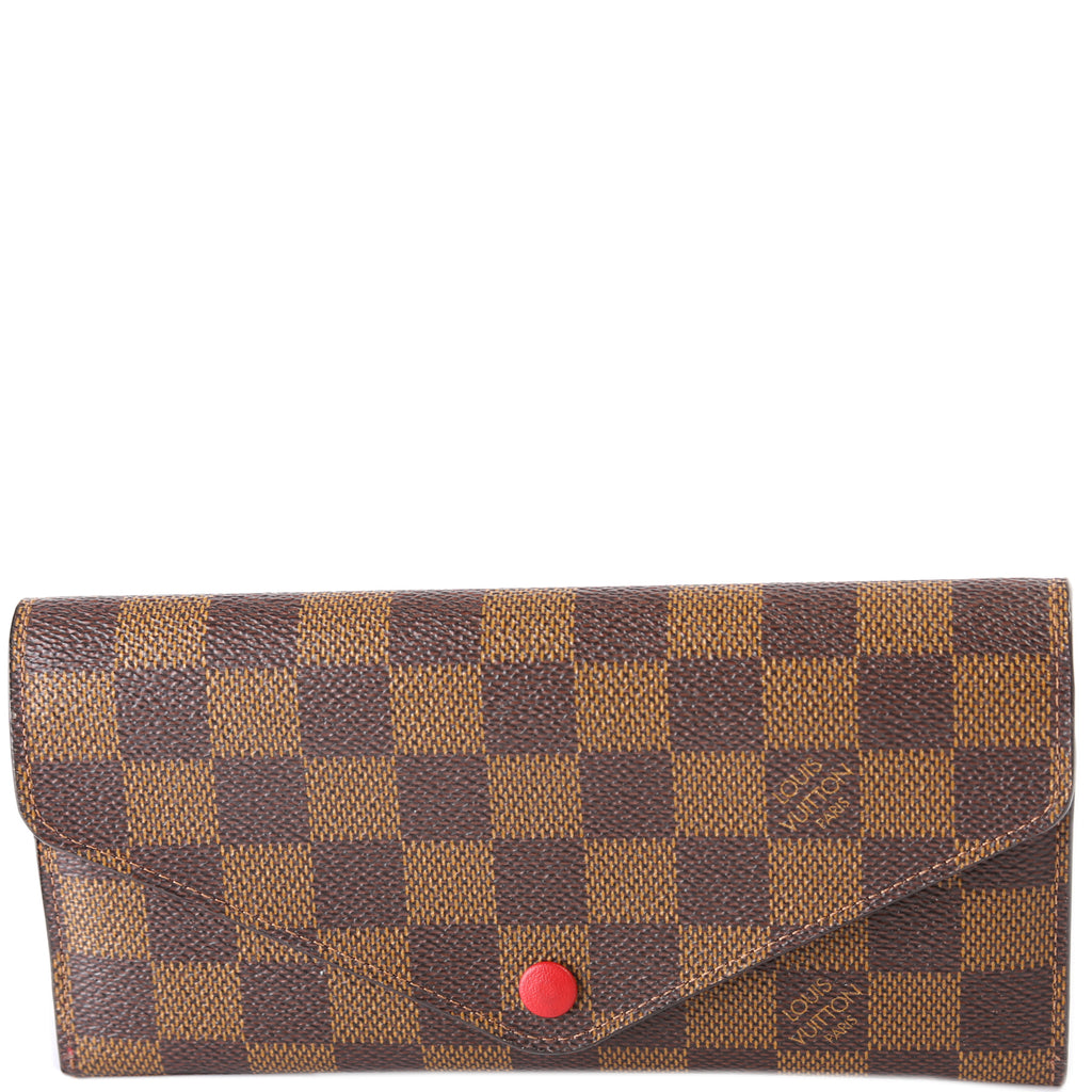 Louis Vuitton Damier Ebene Red Lining Josephine Wallet N63543 *Brand New*