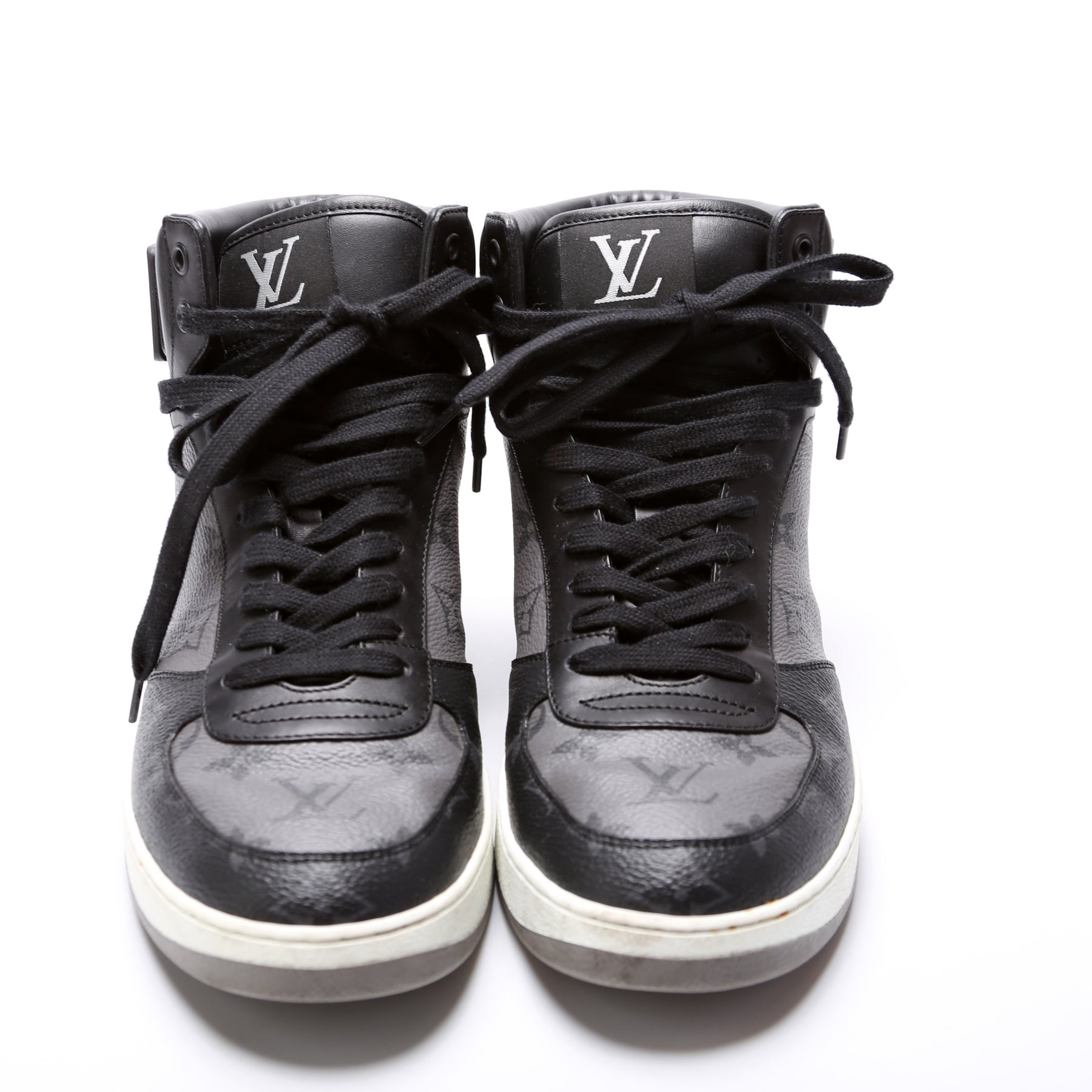 Louis Vuitton Men's White Monogram Empreinte Rivoli Sneaker Boot 12 US