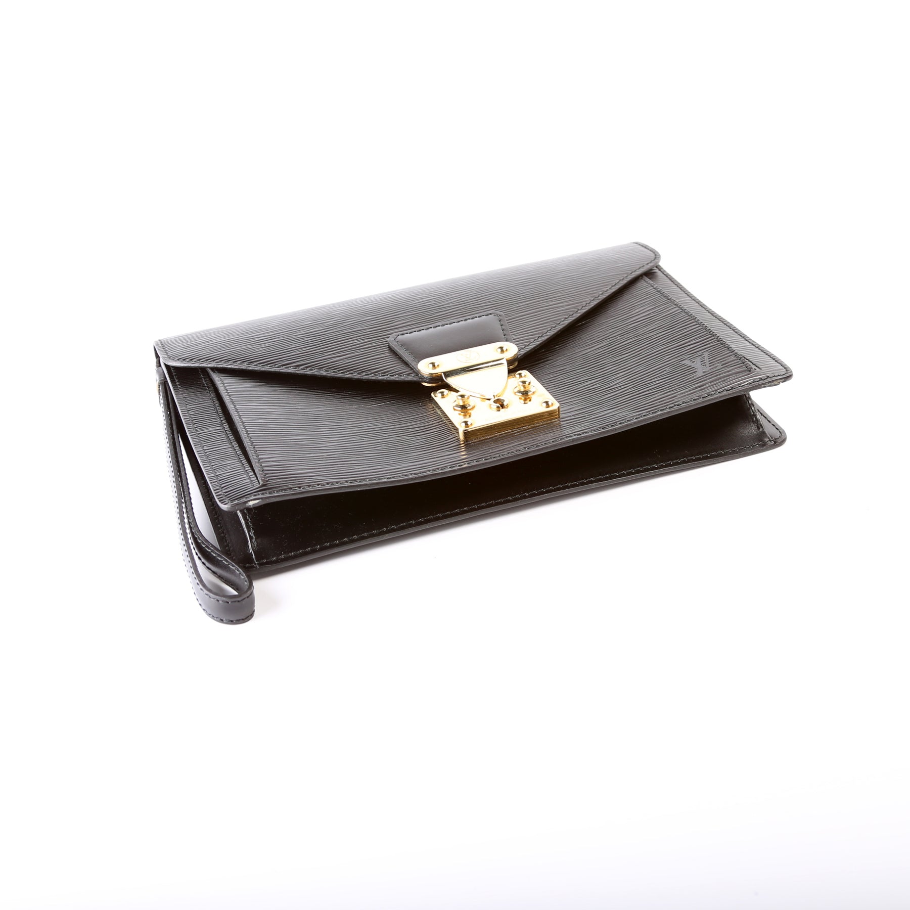 Louis Vuitton Black Epi Leather Pochette Sellier Dragonne Clutch