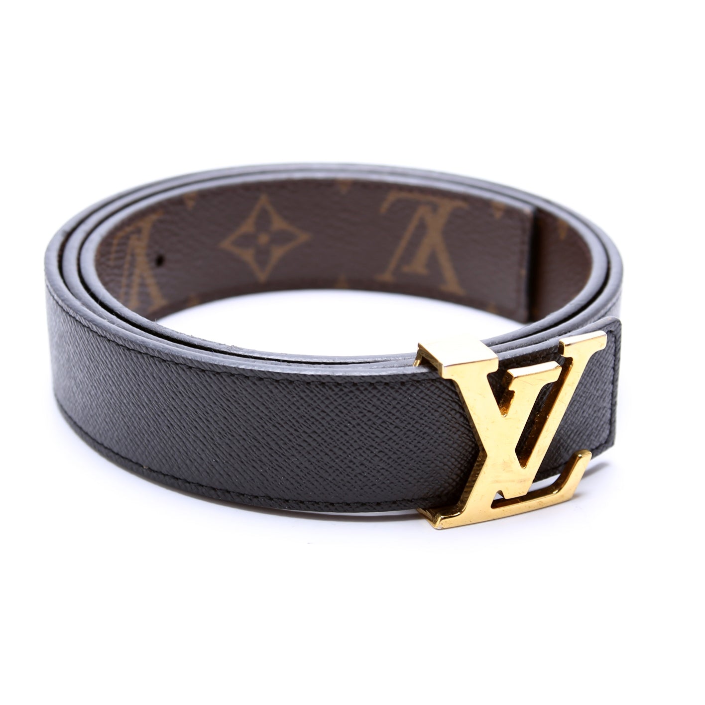 Louis Vuitton - Authenticated Initiales Belt - Leather Black for Men, Good Condition