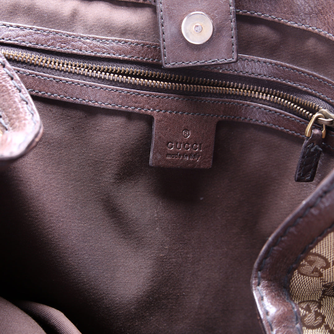 203546 GG Canvas Jockey Medium Tote