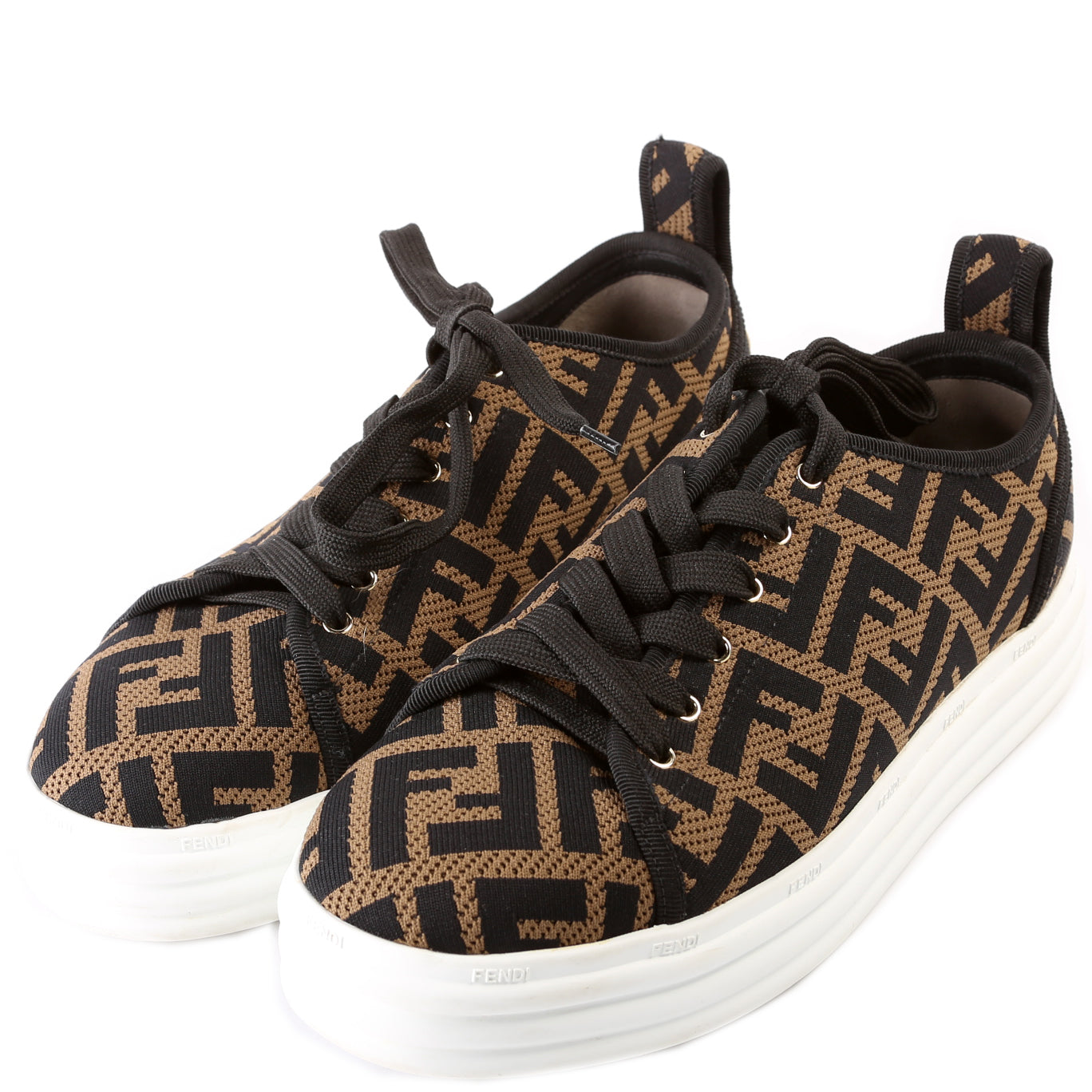 Sneakers - Brown tech fabric low-tops