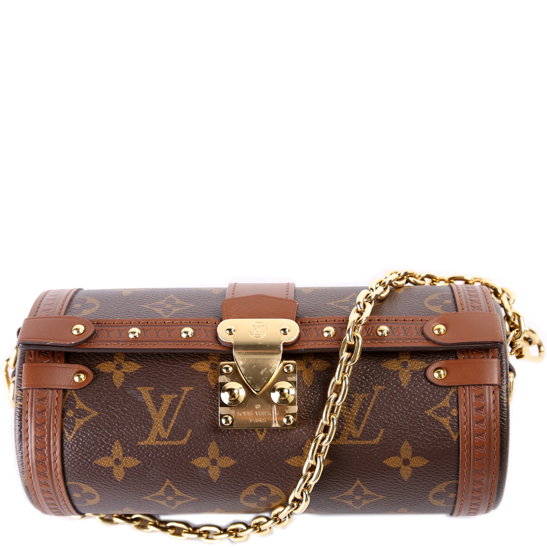 Papillon trunk leather handbag Louis Vuitton Brown in Leather