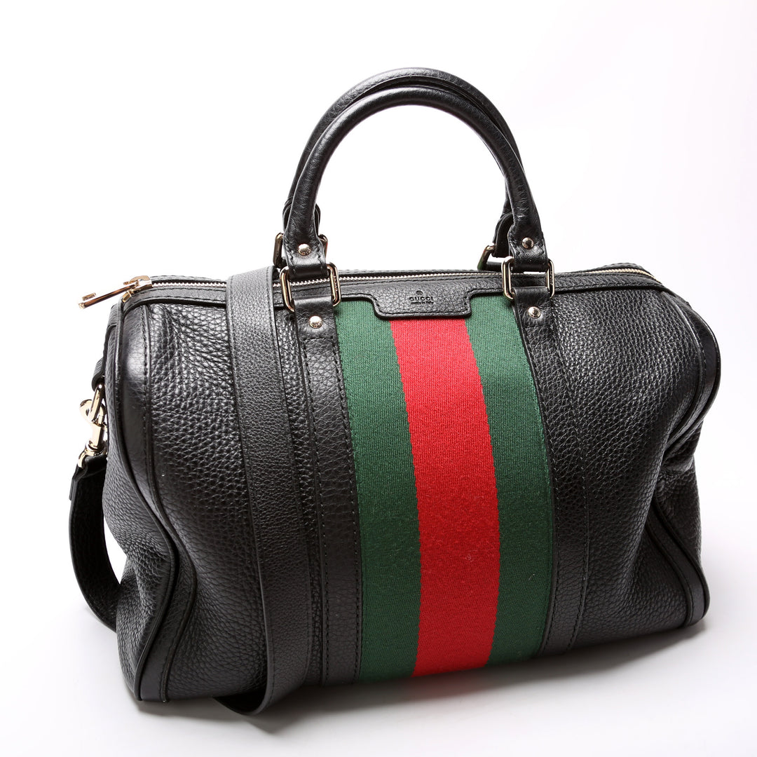 247205 Boston Bag Web Leather 247205 Boston Bag Web Leather