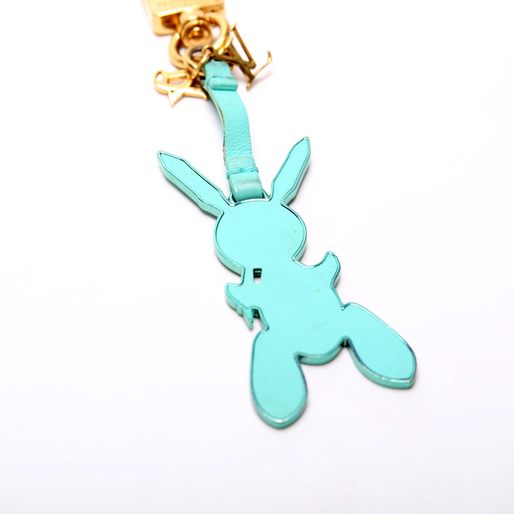 Auth Louis Vuitton Jeff Koons Rabbit Bag Charm Key Holder Blue