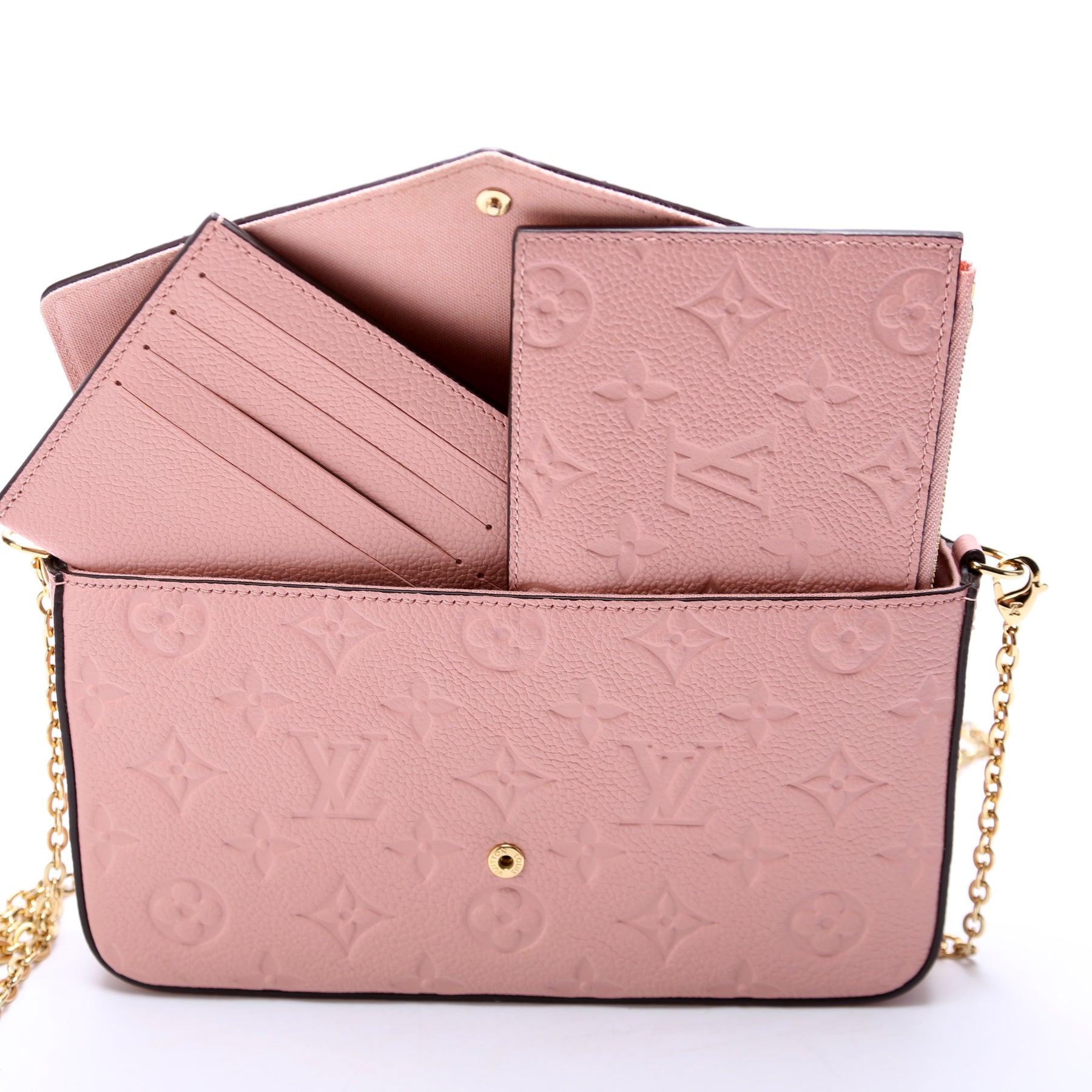 Pochette Felicie Bicolor Empreinte – Keeks Designer Handbags