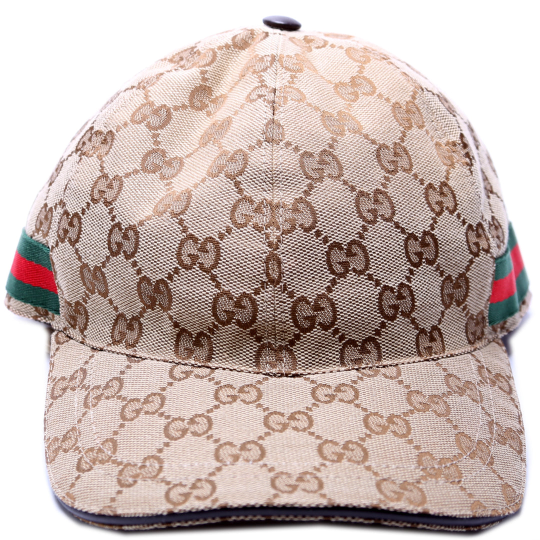 200035 GG Canvas Web Hat Size Medium