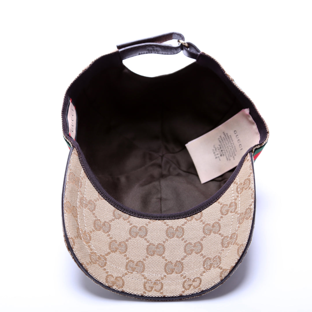 200035 GG Canvas Web Hat Size Medium