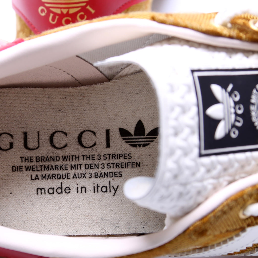Gucci X Adidas Gazelle GG Canvas Sneakers Size 38.5
