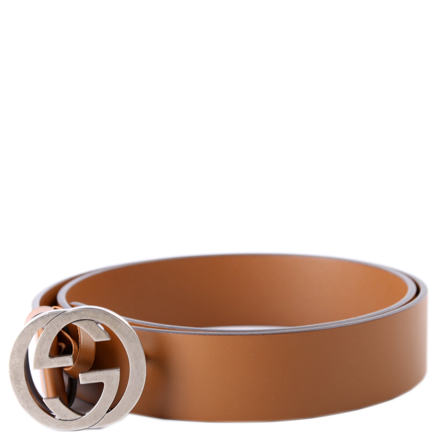 546389 Interlocking GG Leather Belt Size 90/36
