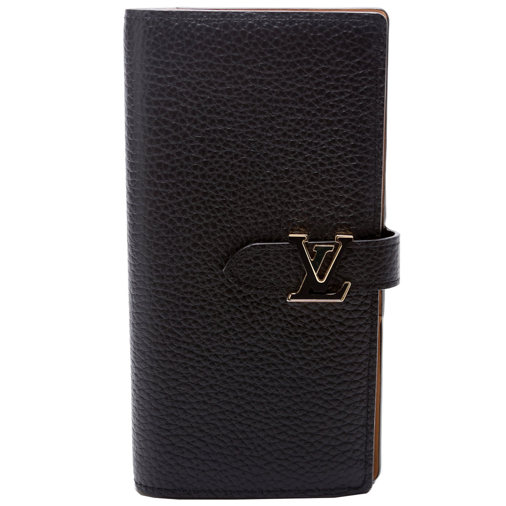 Louis Vuitton LV Vertical Compact Wallet Pebble Taurillon