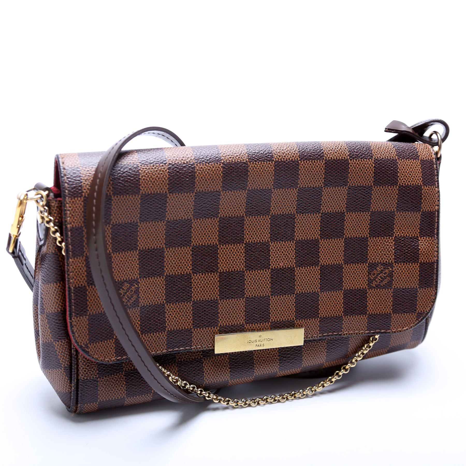 LOUIS VUITTON Favorite MM Damier Ebene Crossbody Bag Brown