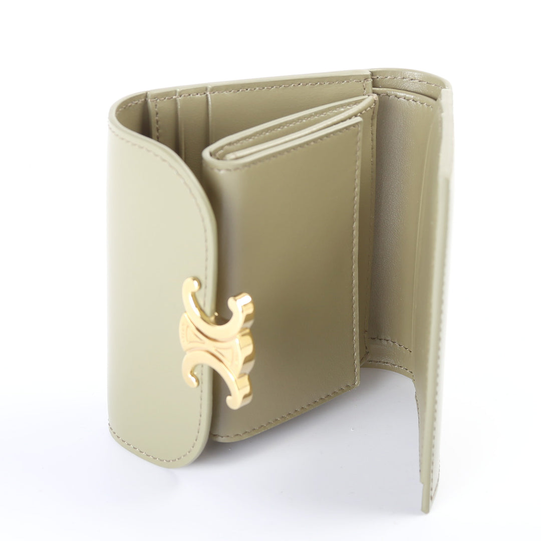 Compact Wallet W/Coin Triomphe Leather