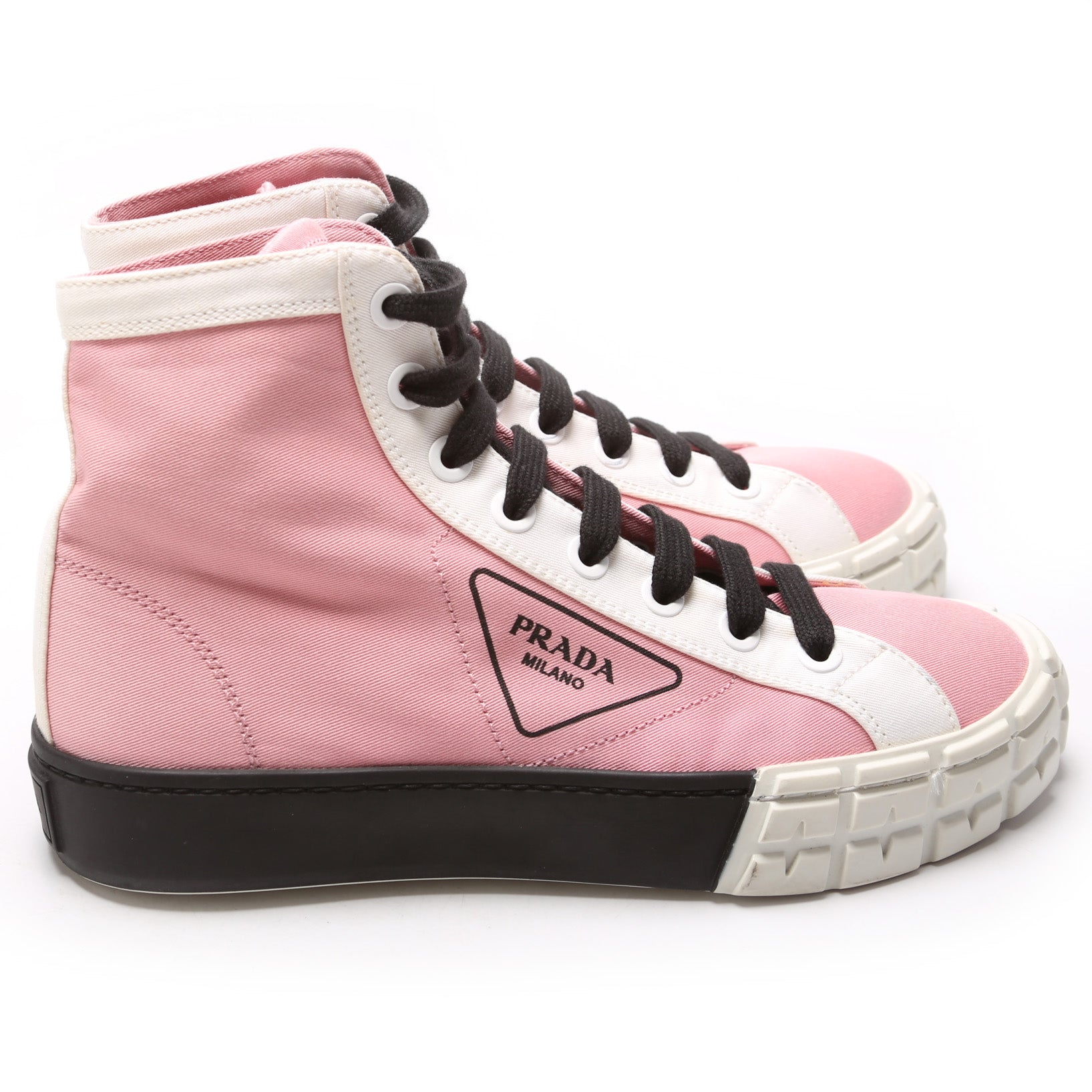 Prada 2024 gabardine pink high tops