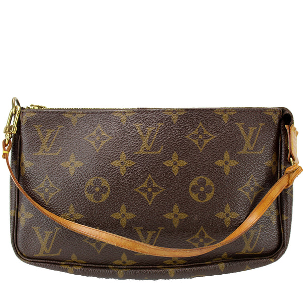 Louis Vuitton - Authenticated Pochette Accessoire Handbag - Silk Brown for Women, Very Good Condition