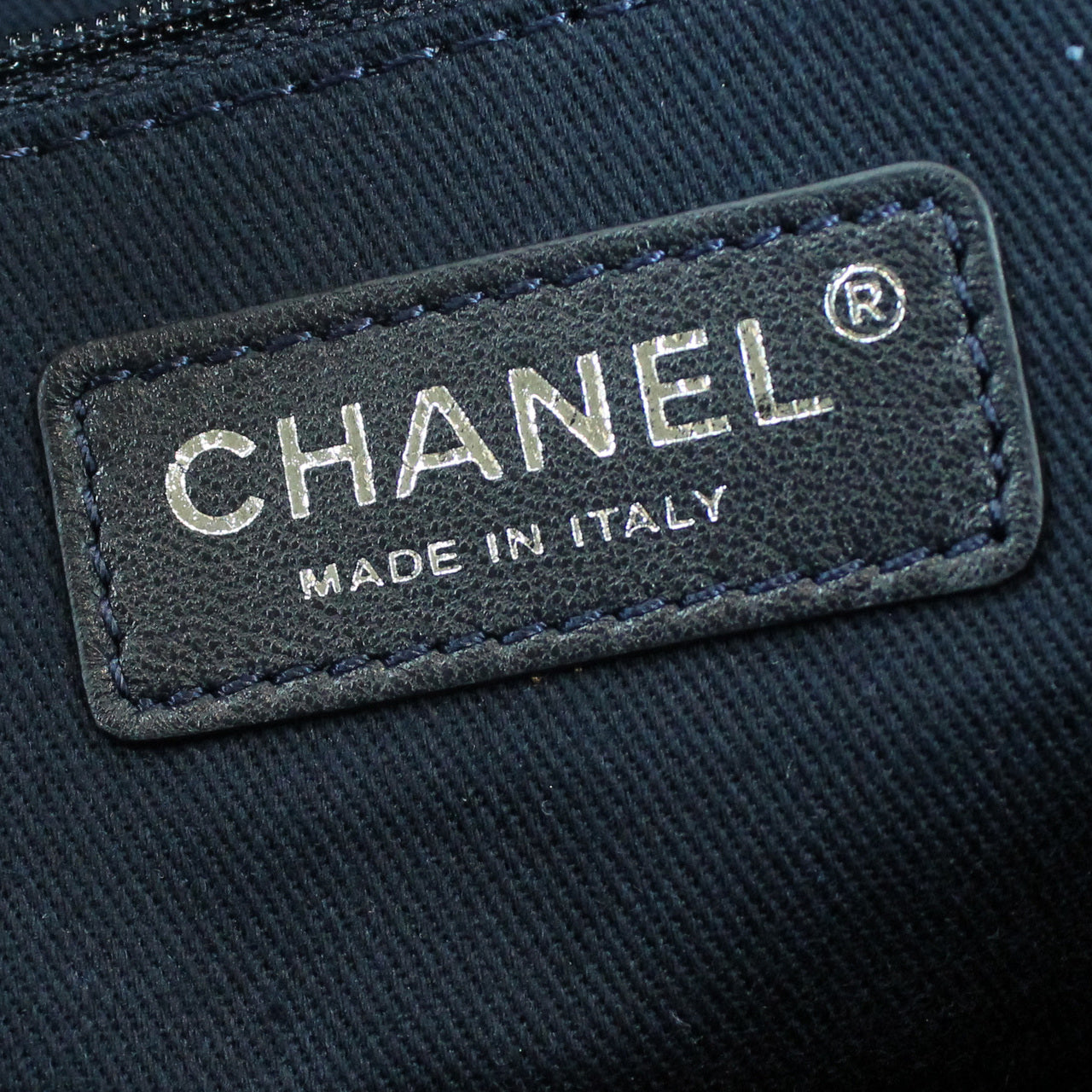 Chanel Small Deauville Shopping Tote in Dark Blue Denim Fabric
