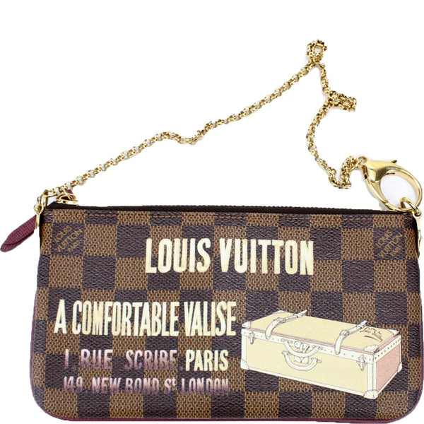 Louis Vuitton Ebene Damier Coated Canvas Milla mm Pochette Gold Hardware, 2010 (Very Good), Womens Handbag