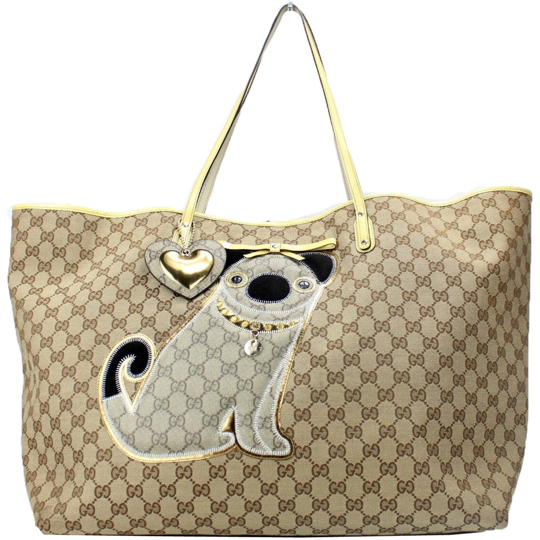 バッグ GUCCI GG PATTERN CANVAS TOTE HAND BAG GUCCI Canvas Leather GG Pattern Tote Bag Handbag with Pouch