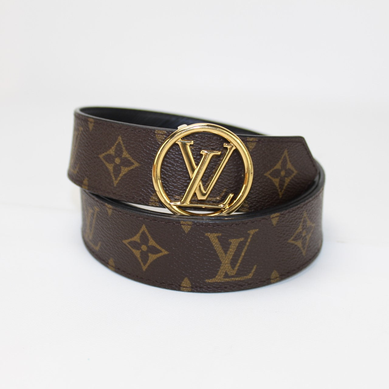 Louis Vuitton - Authenticated LV Circle Belt - Leather Brown For Woman, Very Good condition
